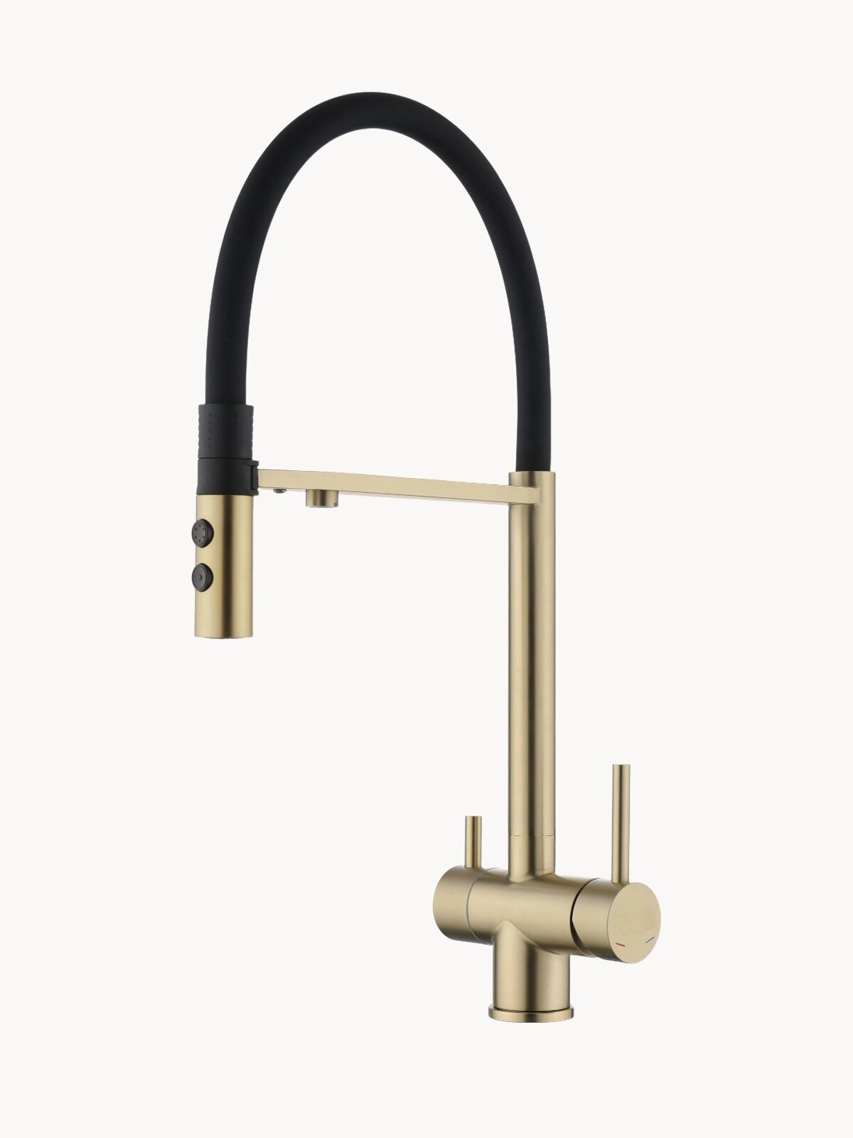 NEW. Смеситель для кухни Esko Line с подключением к фильтру EL_K122Gb, золотой/черный
