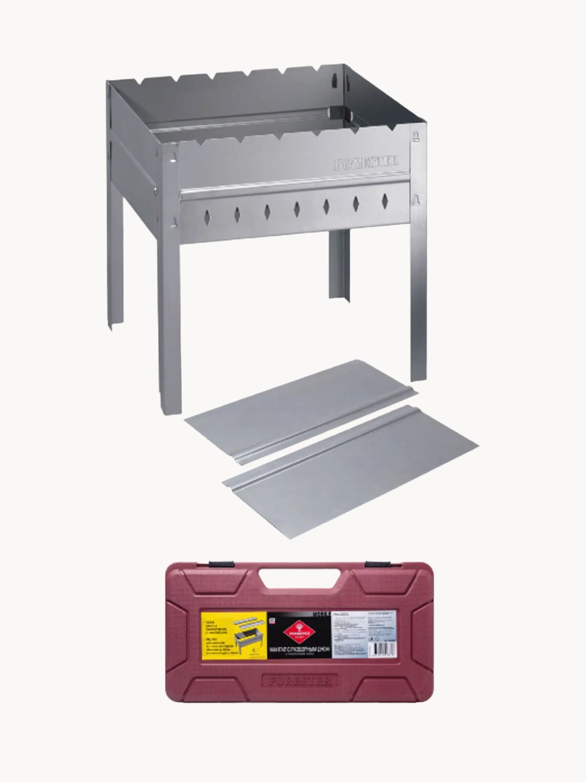 Мангал разборный со складным дном FORESTER MOBILE в пластиковом кейсе