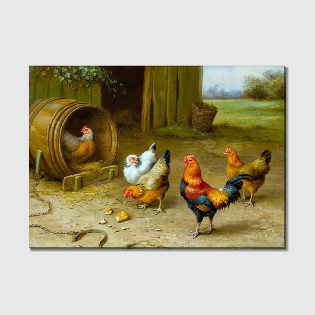 Картина на холсте Курицы (Chickens) №6 Хант Эдгар, 42*30 см