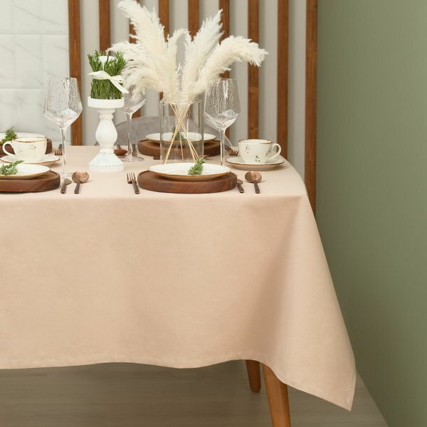Скатерть Kitchen 150х180 см, цвет бежевый, 100% хл, саржа 220 г/м2