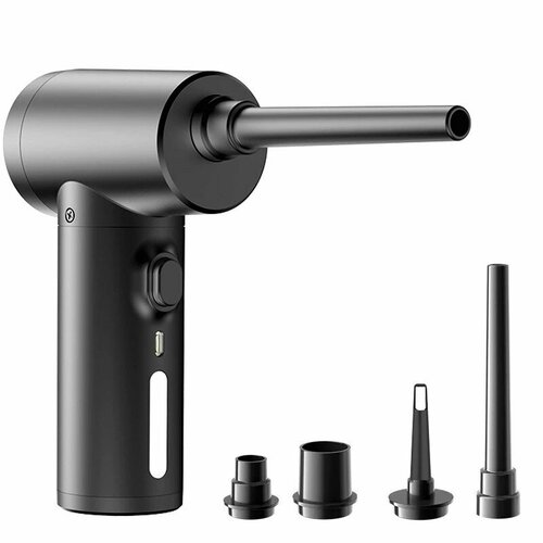 Воздуходувка Air Duster для чистки от пыли 2 скорости 4 насадки 2550 мин 3LED акк 6000mAh разъём USB-C для зарядки чехол 4765₽