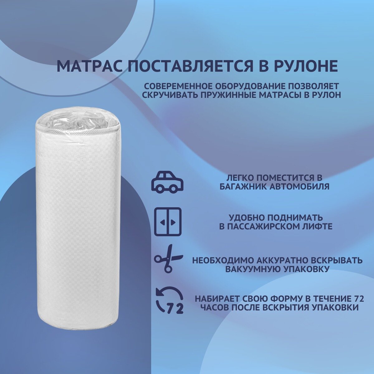 Матрас комфорт люкс 180х200 MATRATEX, независимые пружины, двусторонний, средняя жесткость, двуспальный — фото 1