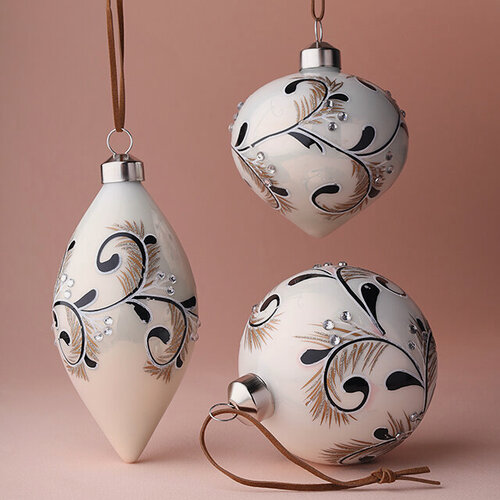 Изображение товара Елочные шары Ispirazione - Нежное Послание 8-13 см, 3 шт, стекло, Winter Deco, 4060207