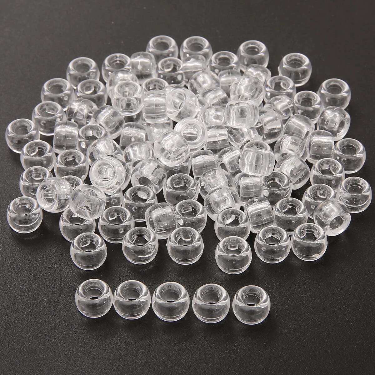 Бусины для дредов Xiluodai акрил прозрачные 4 мм 50/100 шт 50Pcs Clear