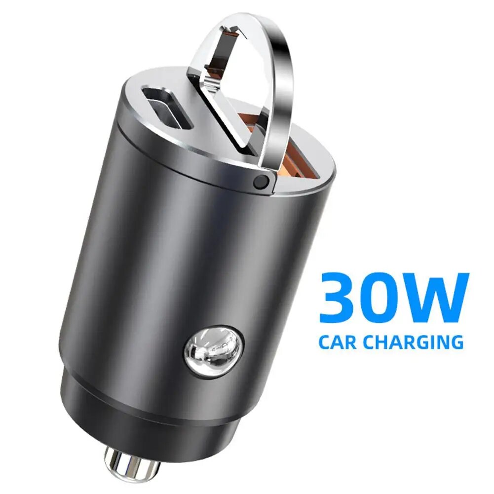 Автомобильное зарядное устройство, 2 в 1 Fast Charge 30W, Type-c, USB