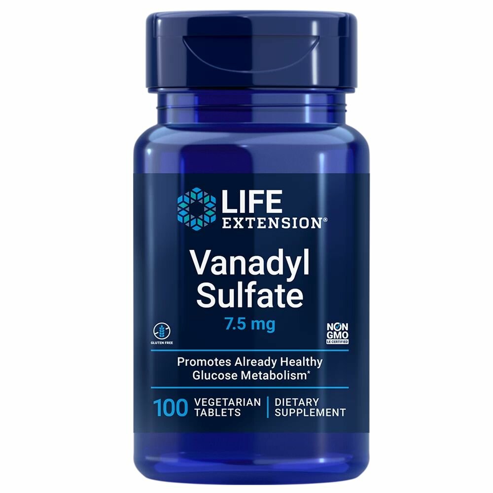 Life Extension Vanadyl Sulfate 7.5 mg 100 таблеток, Сульфат ванадила