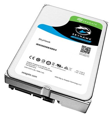 Жесткий диск Seagate "SkyHawk", для видеонаблюдения, 2ТБ, 3,5", SATA 3 Gb/s, 5900об/мин (ST2000VX008)