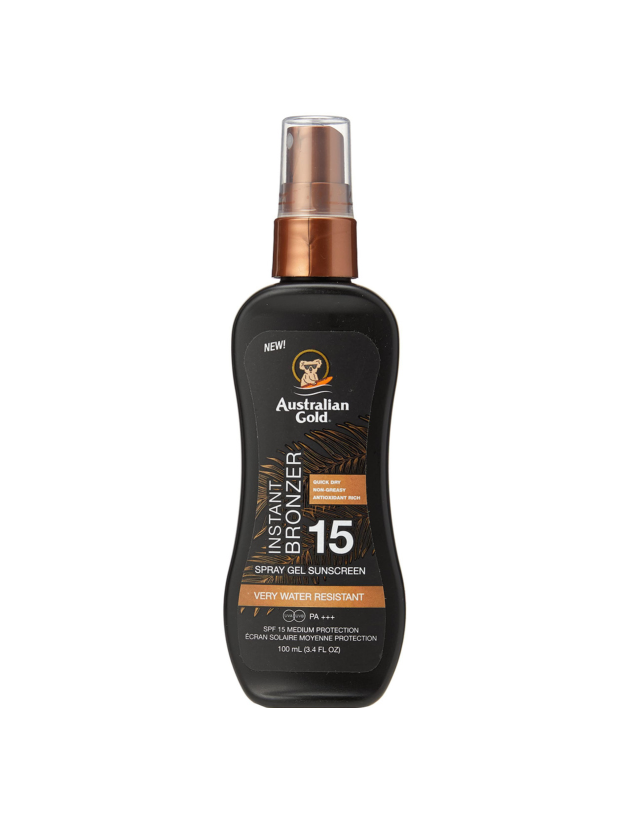 Картинки Солнцезащитный спрей-гель Australian Gold SPF15 Spray Gel with Instant Bronzer, с мгновенным бронзированием, 100мл.