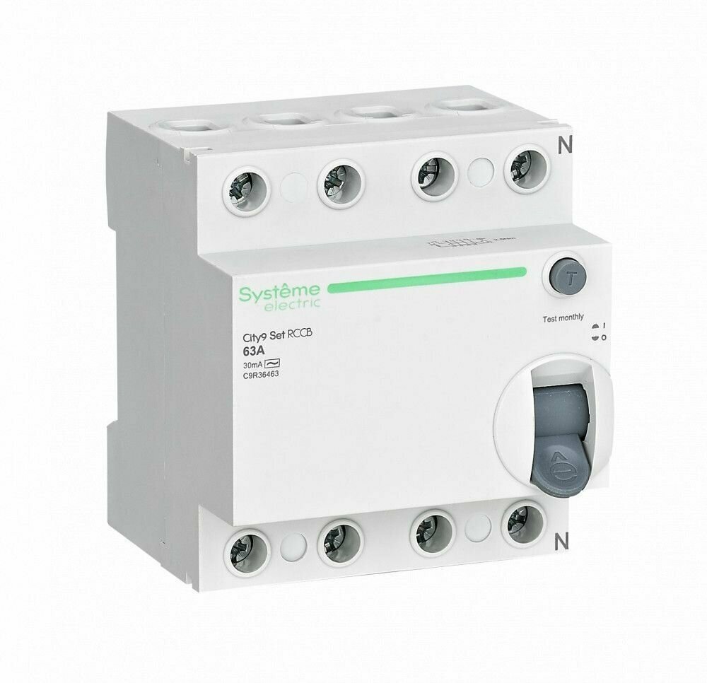 Выключатель дифференциального тока УЗО 63А 4P 30мА Тип-AC City9 Set Systeme Electric
