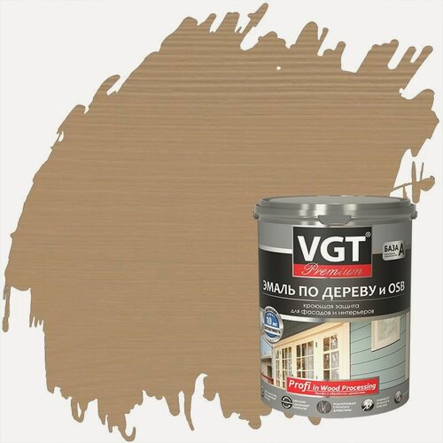 Изображение товара Эмаль по дереву и OSB VGT Premium полуматовая (1кг) кофейный