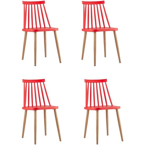 Стул обеденный Stool Group Морган пластиковый красный (4 шт/уп)