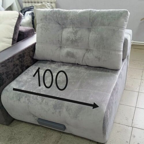 Изображение товара Кресло кровать раскладное, велюр светло серый, 100х190, для дома, для дачи, на балкон, на кухню