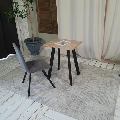 Изображение товара Письменный стол Ник 60*50 см. Дуб Сонома. Черные ножки. 22 мм Столешница