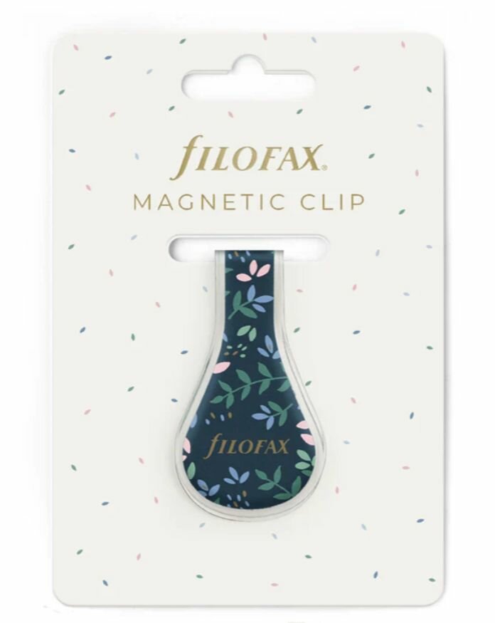 Закладка зажим магнитный FILOFAX Garden Magnetic Clip двусторонняя синий цветы