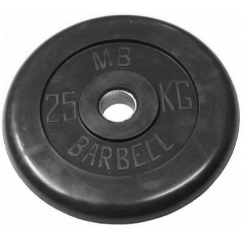 Диск обрезиненный MB Barbell чёрный, d 26 мм 1,25 кг