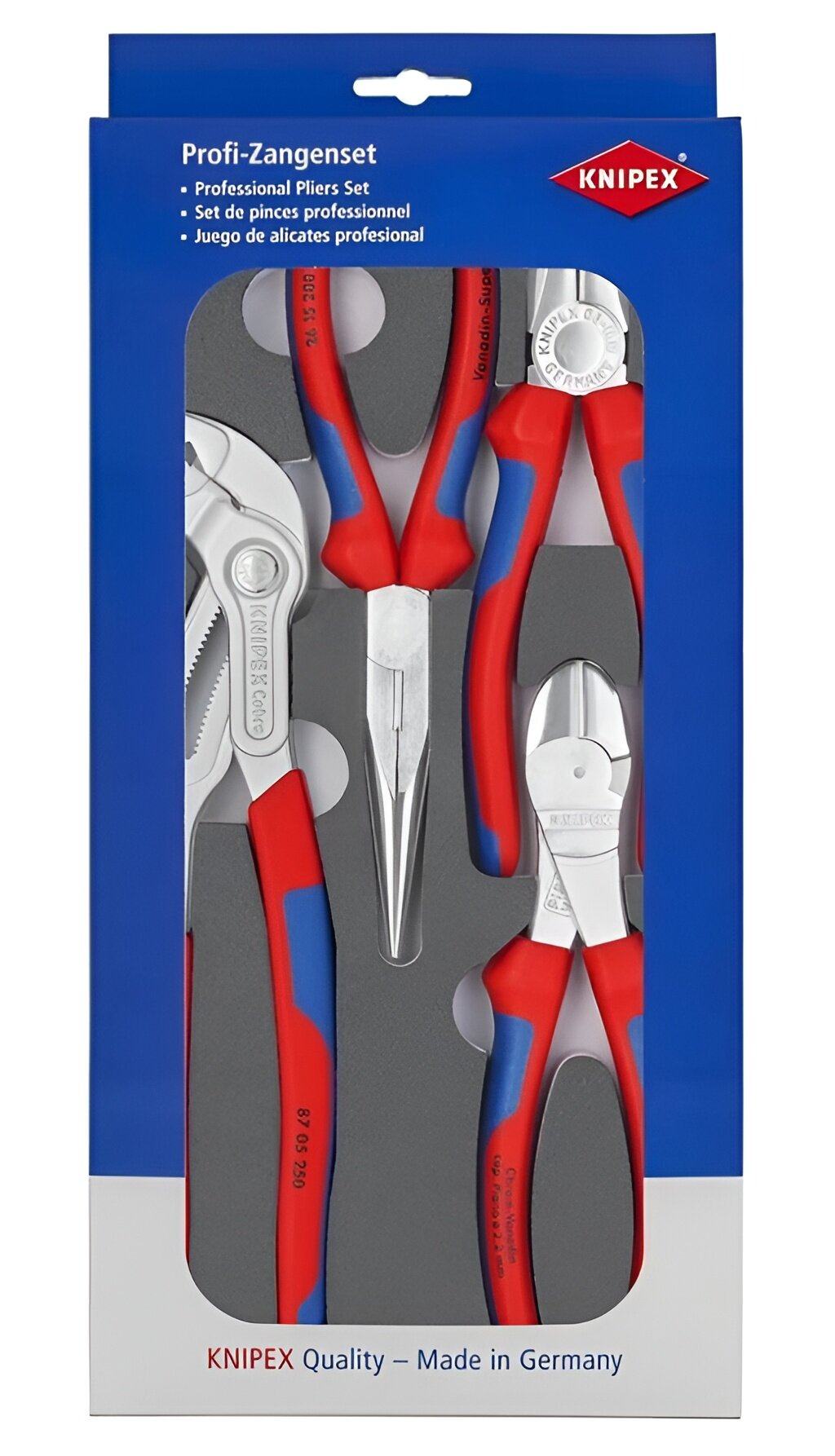 Набор ШГИ KNIPEX Basic Chrom в ложементе, 4 пр, KN-0305180/2615200/7405180/8705250 KN-002001V17