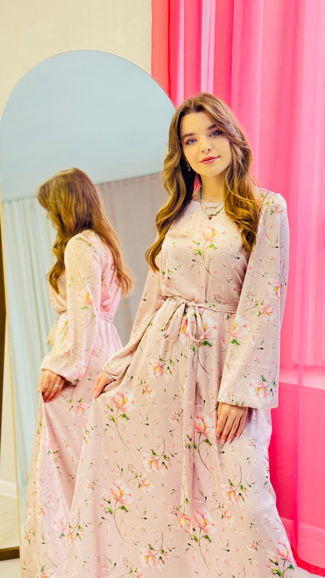 Платье Fatmafashion, размер 46-48, бежевый (025)