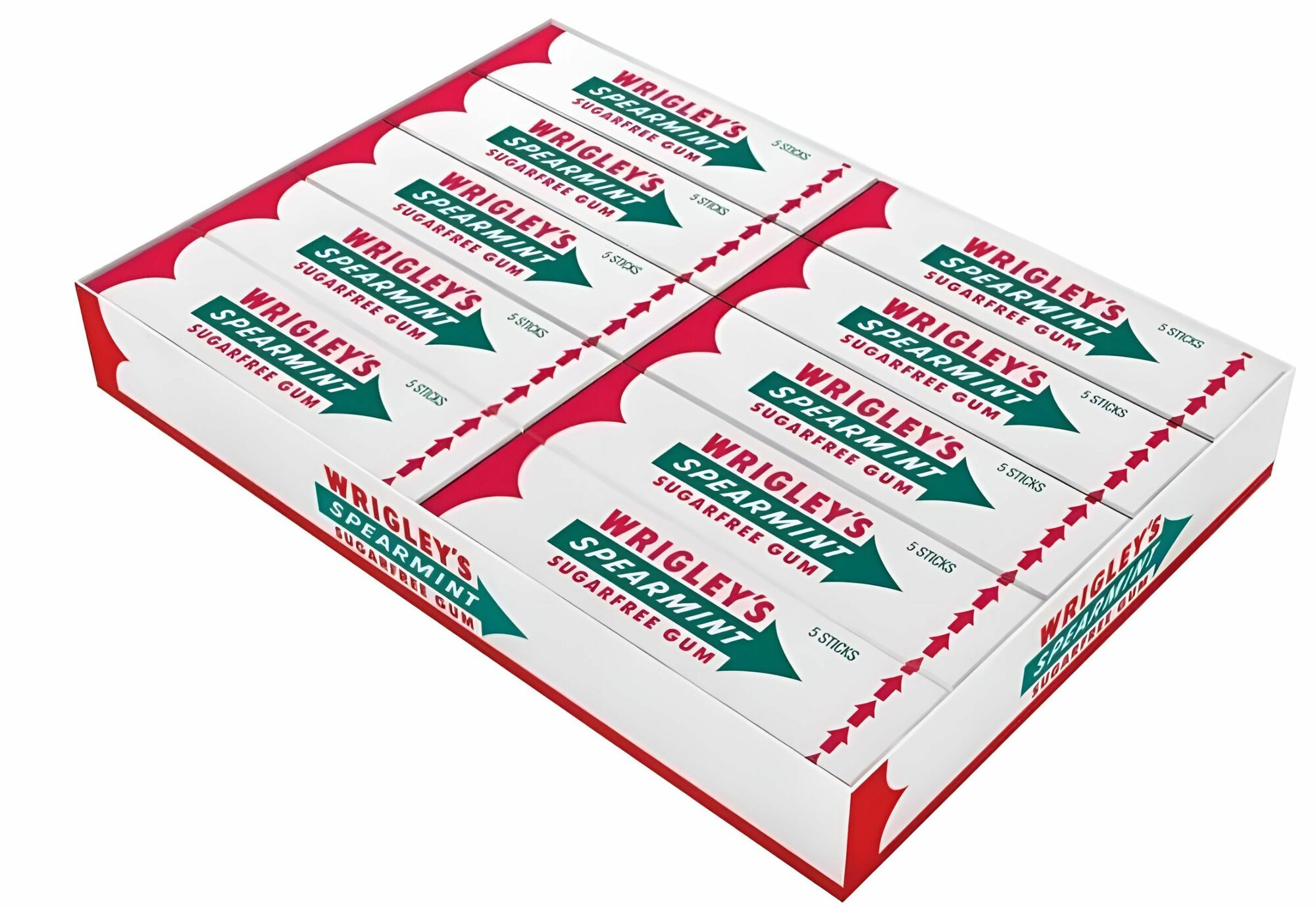 Жевательная резинка Wrigley's Spearmint Ригли сперминт со вкусом мяты, 1 упаковка по 20 шт