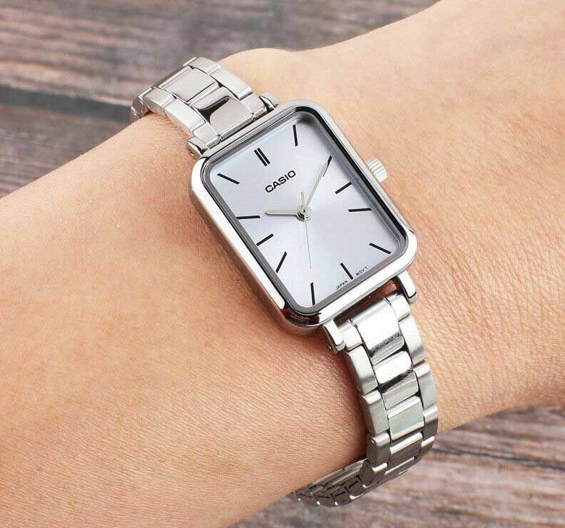 Наручные часы CASIO, серебряный, голубой — фото 1