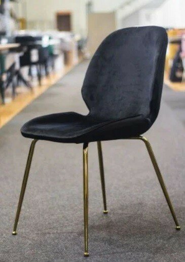 Стул SIGNAL ADRIEN VELVET, черный / ножки золото, тк. BL19 — фото 1