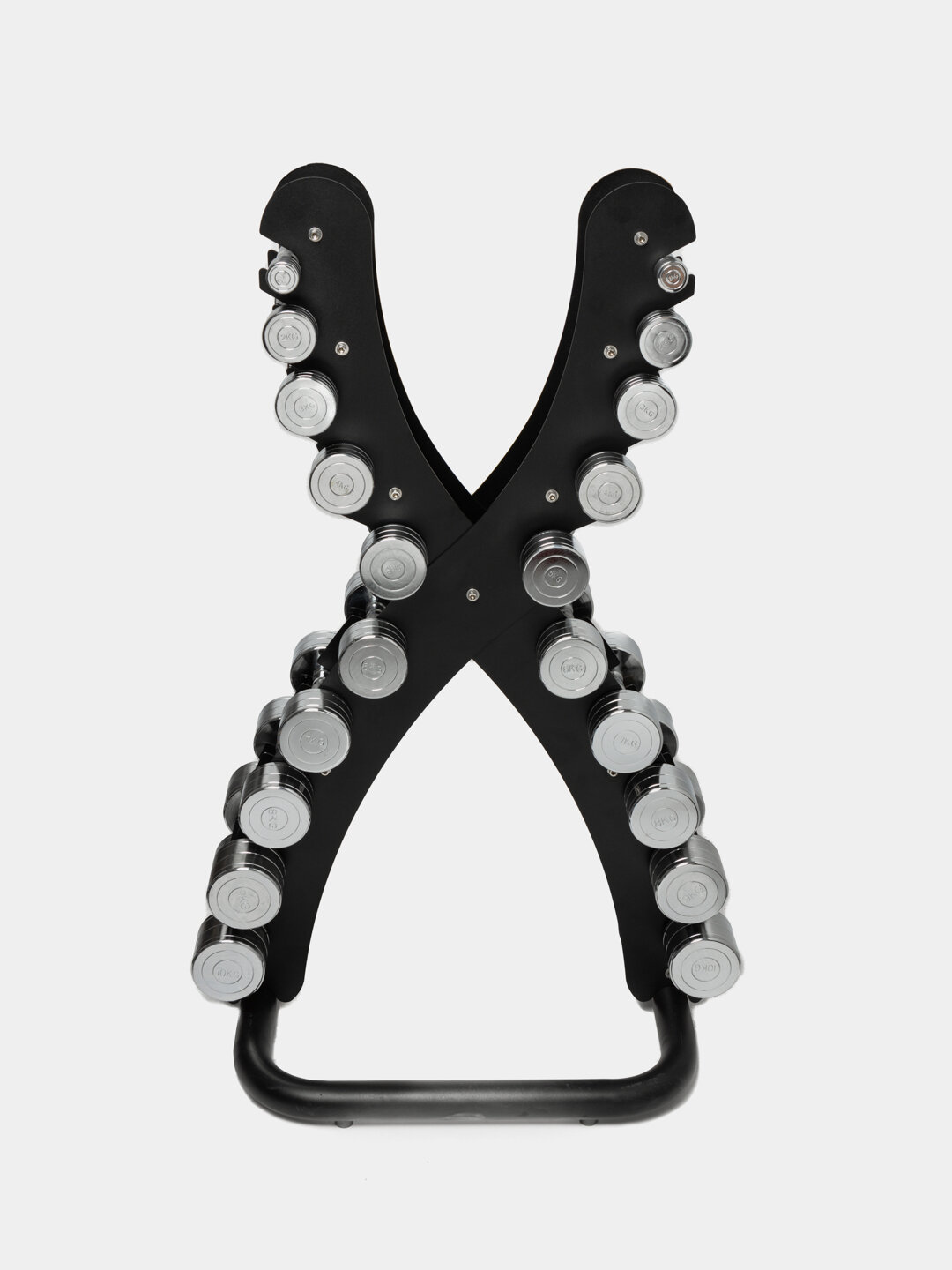 Гантели General Fitness, хромированные, X-образная стойка, 1-10 кг — фото 1