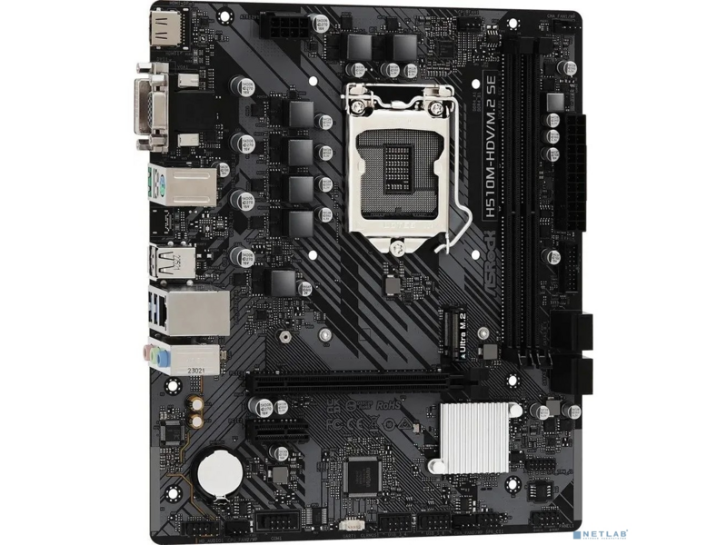 Материнская плата Asrock H510M-HDV/M.2 SE Soc-1200 Intel H470 2xDDR4 mATX AC`97 8ch(7.1) GbLAN+VGA+DVI+HDMI