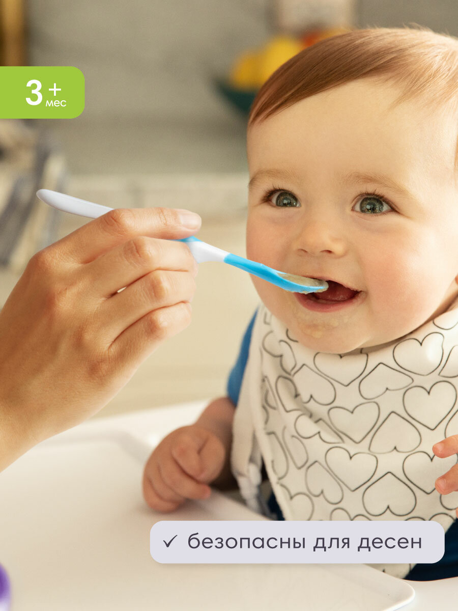 Ложка для прикорма Munchkin, пластик, эргономичные ручки, 3 мес+ — фото 1