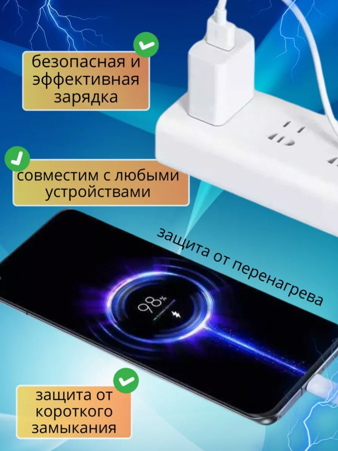 Зарядное устройство Xiaomi Redmi, кабель Type-C, 67 Вт, . зарядное устройство для зарядк — фото 1