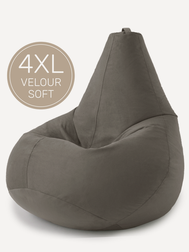 Изображение товара Кресло мешок Laavi Home кресло груша, размер ХXXXL, мебельный велюр, серый