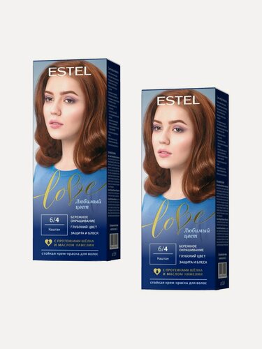 Изображение товара ESTEL Стойкая крем-краска LOVE, тон 6/4 Каштан (набор, 2шт.)