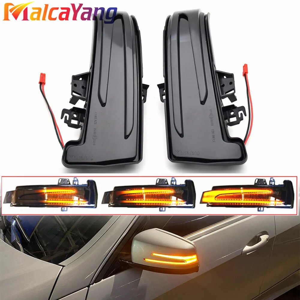 Для Mercedes Benz W204 CLA A B C E S GLA GLK CLS W176 W212 2 шт. светодиодный указатель поворота Сигнальная линза Динамическая мигалка