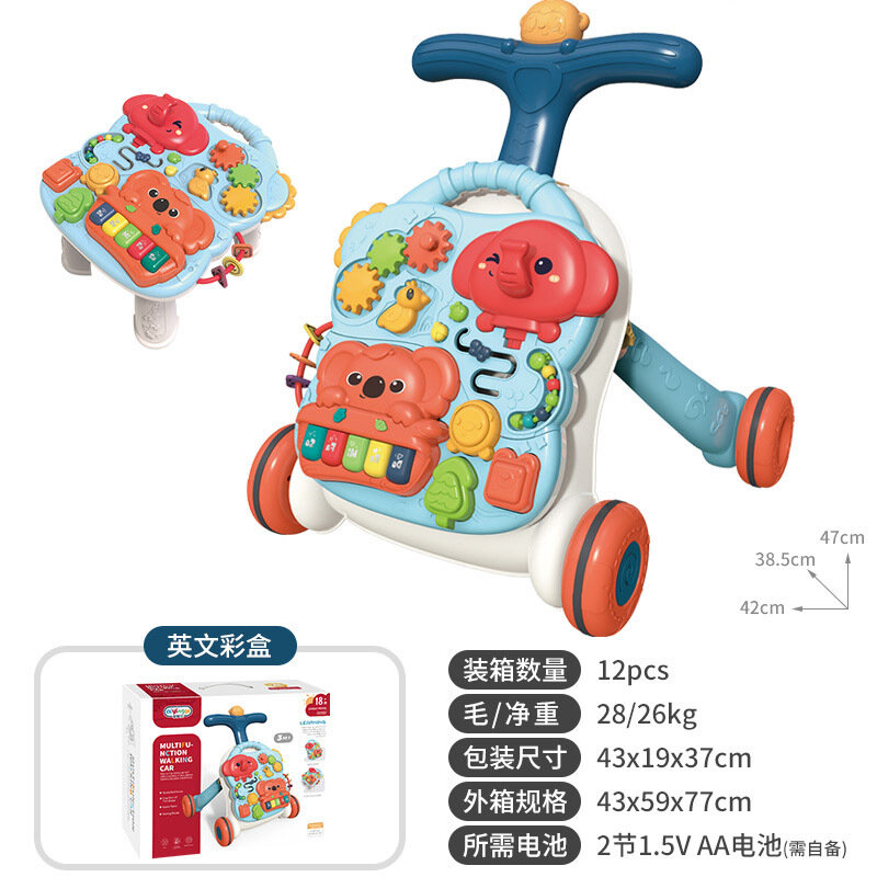 Игрушка-ходунки, для малышей, от 6 месяцев до 1,5 лет, 2 в 1, слон, синий