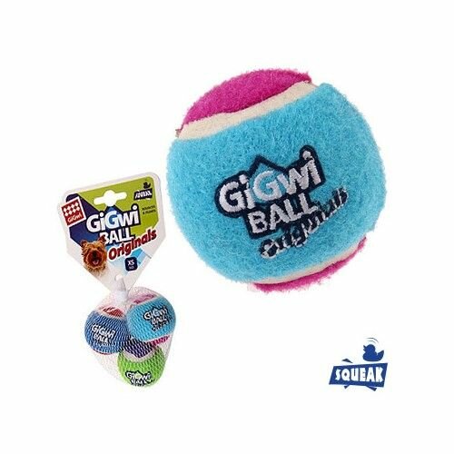 GiGwi Игрушка 3 мяча с пищалкой для маленьких собак любого возраста 4см