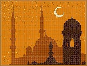 Художественные мастерские Ткань с нанесенным рисунком бисером (схема без бисера) Восточная сказка М-005
