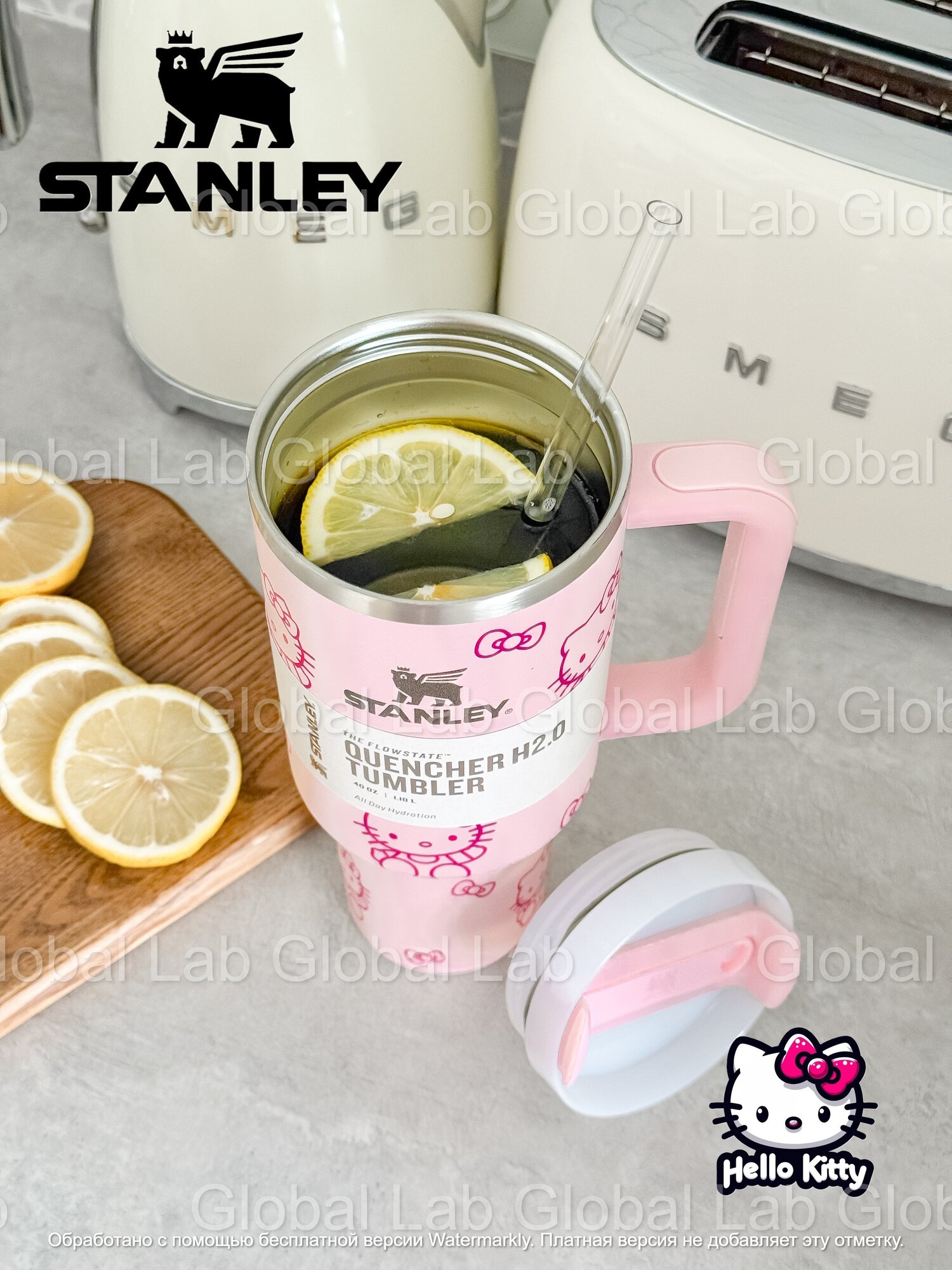 Термостакан Stanley+Hello Kitty с клапаном и трубочкой 1200мл