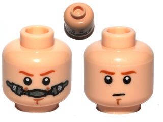 Minifigure Head Dual Sided Dark Orange Eyebrows Chin Dimple Determined  Breathing Apparatus Pattern SW ObiWan 3626pb0794 Light Nougat U
