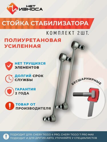 Изображение товара Стойки стабилизатора полиуретановые усиленные NL113 (комплект 2 шт), Chery, Exeed, Exeed TXL, OMODA, FORD, MAZDA CX-5