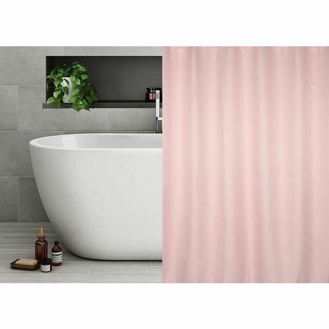 Занавеска для ванной 180х180см полиэстер розовая
