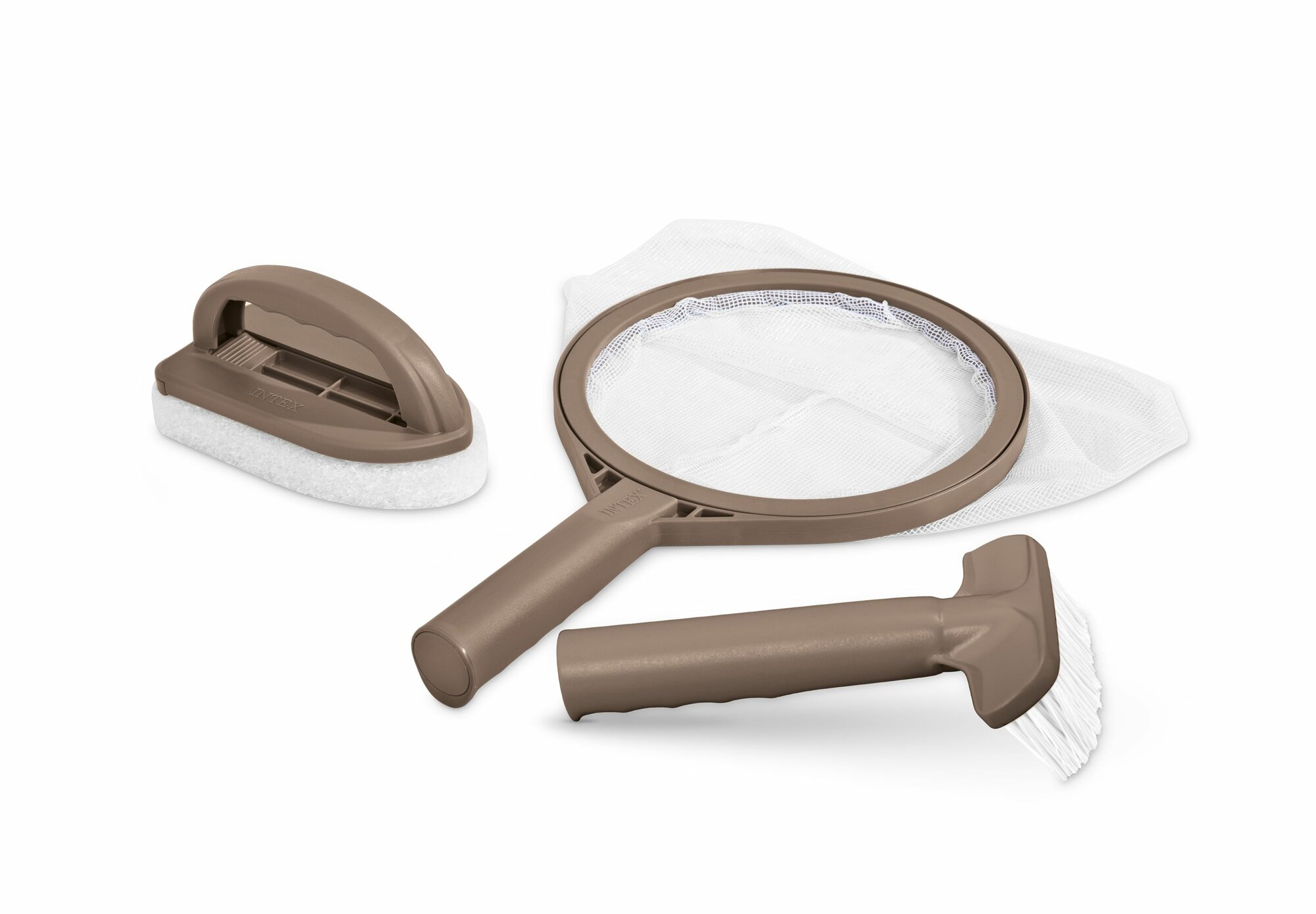 Набор для чистки бассейнов Intex 28004 сачок щётка скребок коричневый