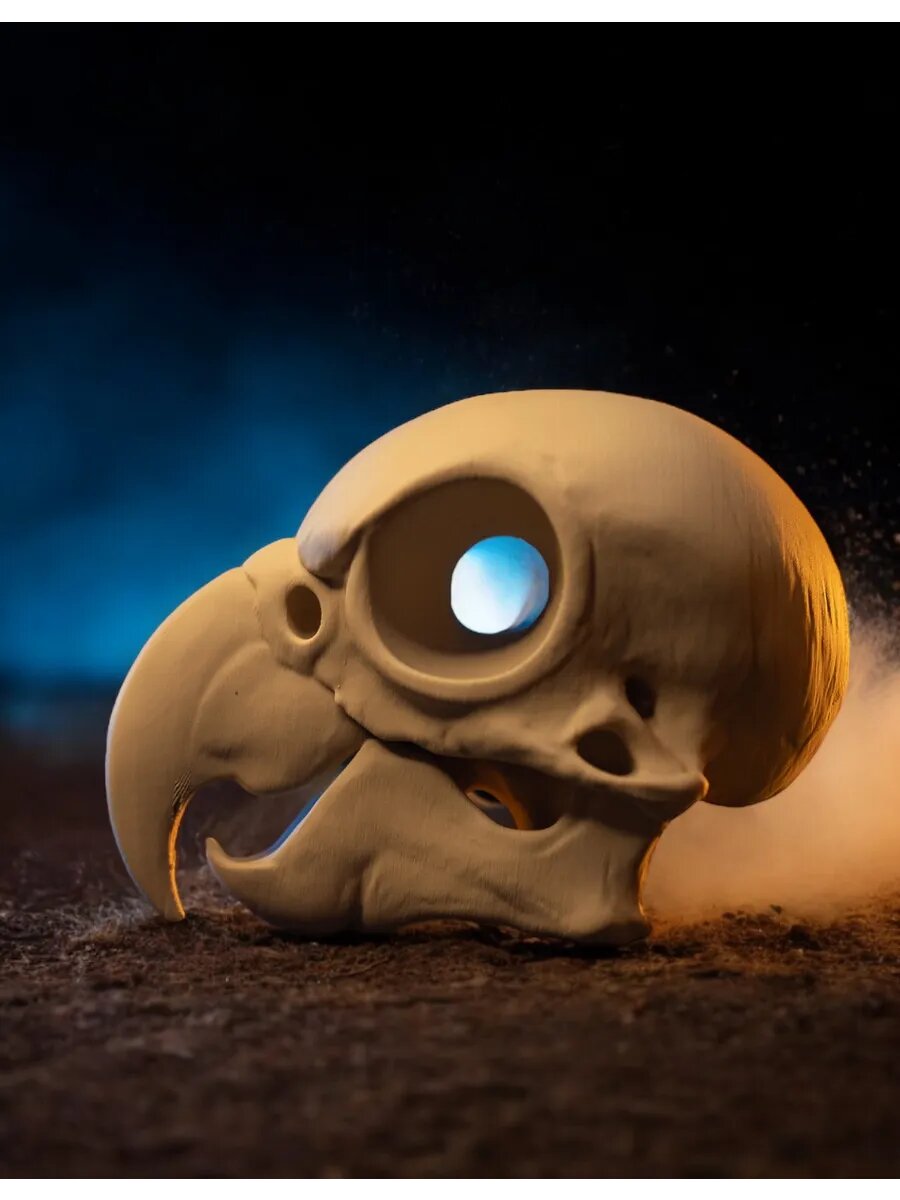 Фигурка Череп Попугай-Какаду цвет кость 3D печать готическая — фото 1