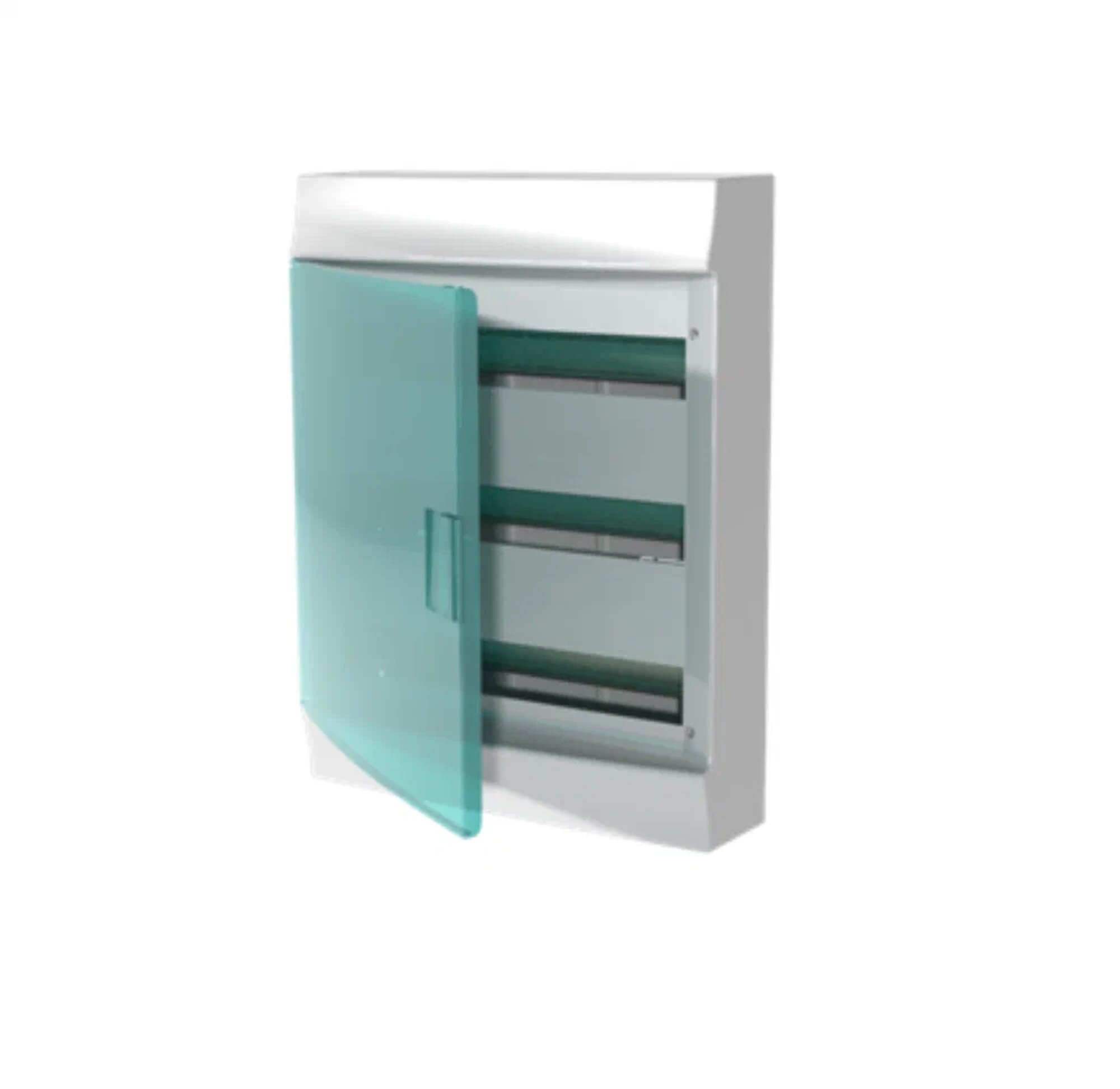 Шкаф навесной ABB Mistral 41 54 модуля с зелёной дверью и винтовыми клеммами