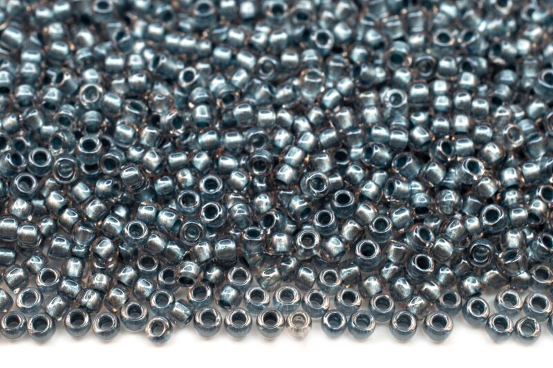 Бисер японский TOHO круглый 15/0 #0288 хрусталь/металлик синий, окрашенный изнутри, 10 грамм
