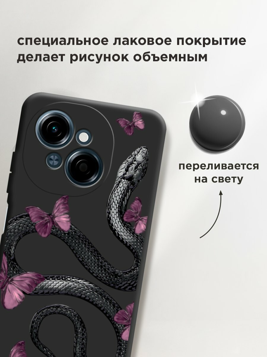Чехол на Tecno Spark Go 1/Tecno POP 9 / Техно Спарк Го 1/Техно ПОП 9 с принтом "Snake and butterflies 2" — фото 1