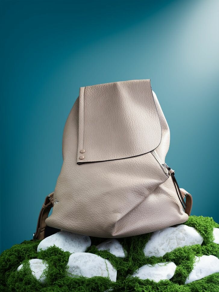 Рюкзак Valle Mitto 1700-1, городской, искусственный, кожаный, бежевый, для женщин