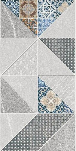 Изображение товара Керабел Рейн декор настенный серый 400х200х7,5 мм (16шт) (1.28м2)