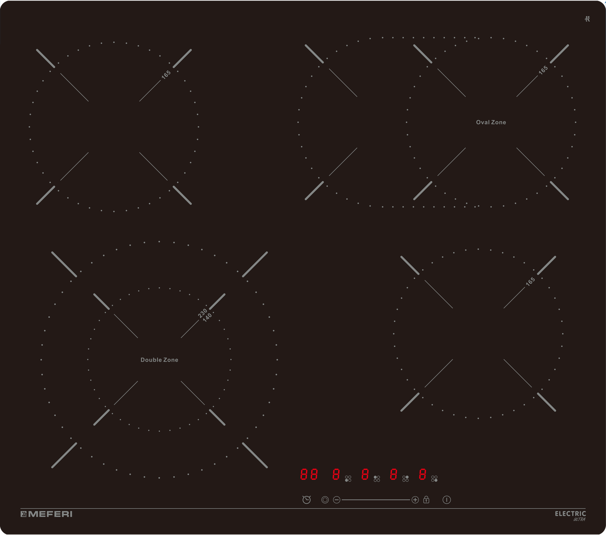Варочная панель электрическая MEFERI MEH604BK ULTRA (Модификация 2025 года) 60 см черный 7200 Вт двойная зона нагрева