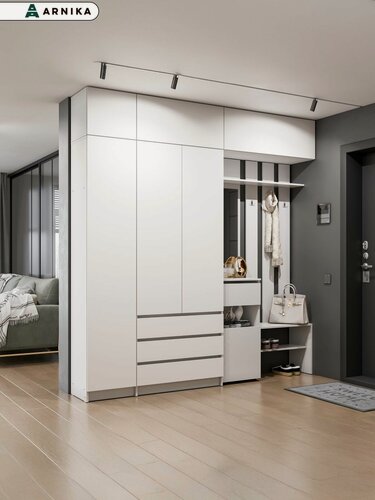 Изображение товара Прихожая ARNIKA "Бали", вешалка, зеркало, ЛДСП, цвет белый, 2.2 м