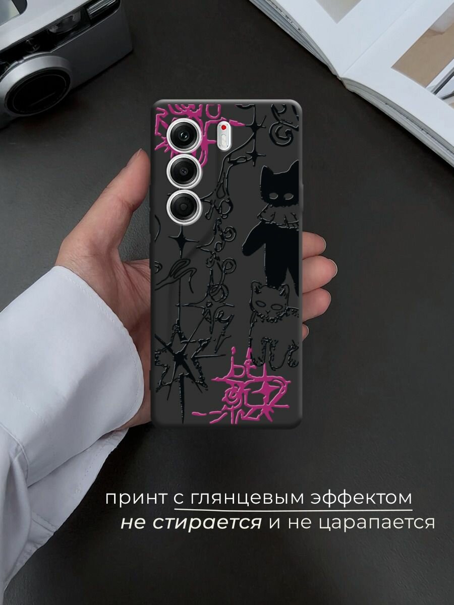 Чехол на Tecno Camon 40 Pro 5G / Текно Камон 40 Про 5G с принтом Готические котики 2 — фото 1