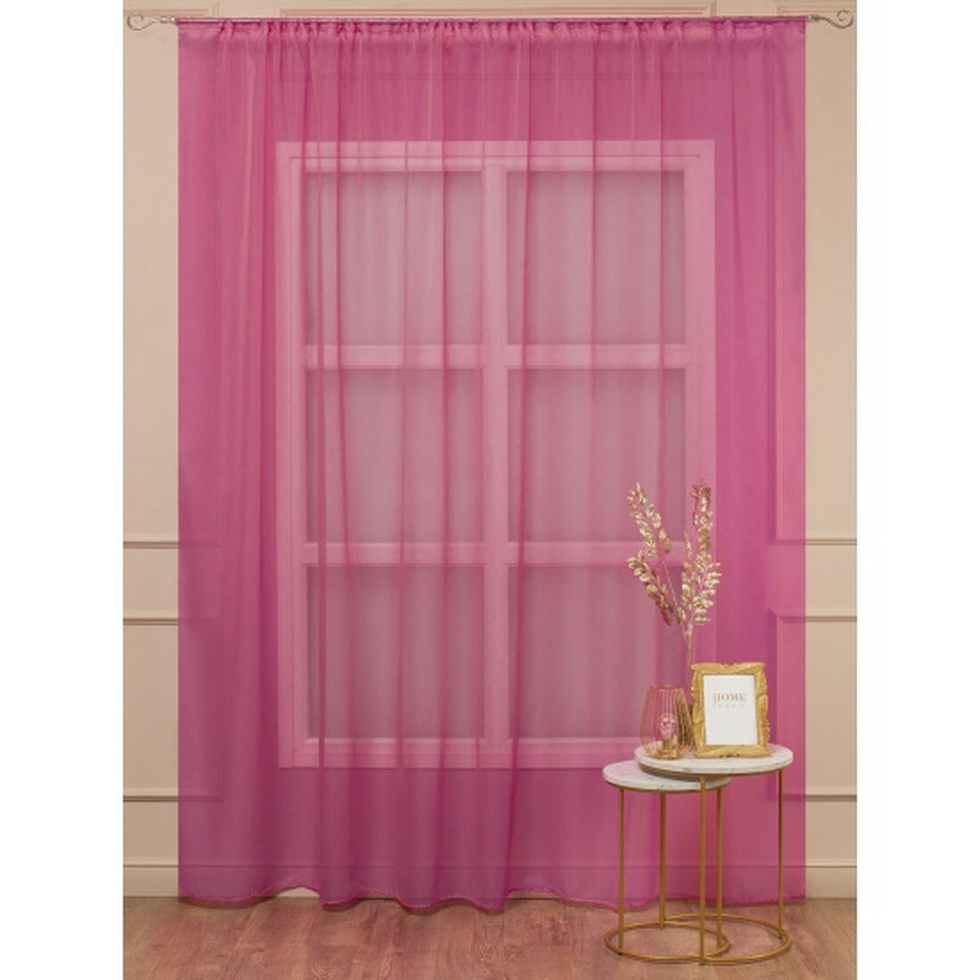 Тюль Amore Mio 92019  вуаль  однотонный  розовый  300x270 см