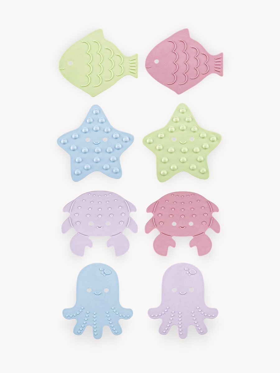 Мини коврики детские для ванной SEA ANIMALS от ROXY-KIDS, 8 шт